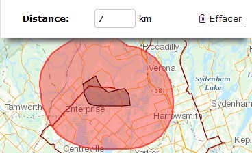 Saisie de la délimitation et résultats