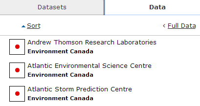 Summary datagrid in data tab section of the web map application